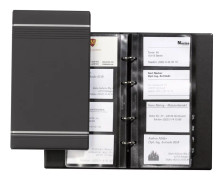 DURABLE VISIFIX - Visitkortsbok - 12 delar - förtryckt: A-Z - för 57 x 90 mm - kapacitet: 200 kort - tabbad - träkol