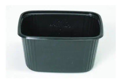 Salladsbägare 250 gr 108x82x47 mm Rektangulär PS Svart,10 st x 100 st/krt