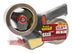Packtejpshållare inkl 2 rullar Heavy brun 50mm