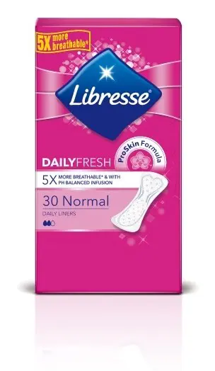 Sanitetsbinda libresse trosskydd normal, förpackning med 30 stycken.