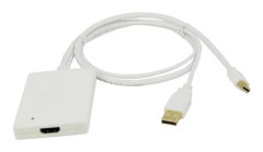 LogiLink Adapter Mini DisplayPort + USB Audio to HDMI, 0,6 m, mini DisplayPort, HDMI, Vit, Hane/Hona, 0,09 g