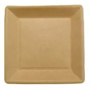 Paptallerken firkantet 18x18 cm kraft uncoated bionedbrydelig brun,14 pk x 50 stk/krt