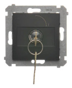 Kontakt-Simon Simon 54 nyckelbrytare 1-vägs (modul) 2 lägen 0-I N/O 5A 250V nyckeluttag i varje läge matt svart DW1K.01/49