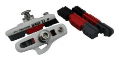 Clarks Brake pads CLARK'S CPS240 ROAD (Shimano, Campagnolo, Dry and Wet Conditions, White aesthetic body) 55mm black-red-gray + 2x additional pads