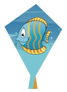 Sea Life Fiskdrake för barn från 3 år, 40 x 50 cm
