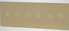 TouchMe Stor glasskiva, 3 x dubbelströmbrytare, guld TM702702702G