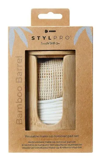 Stylpro Bam Barrel Gift Set Set Of 8 Reusable Bamboo Make Up Remover Pads
