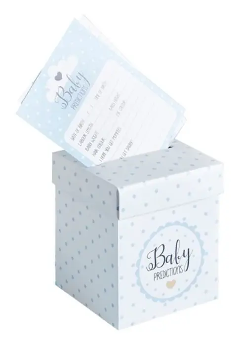 Kortlåda till babyshower Ljusblå