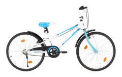 vidaXL Barncykel 24 tum blå och vit