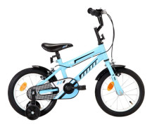 vidaXL Barncykel 14 tum svart och blå