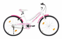 vidaXL Barncykel 24 tum rosa och vit