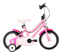 vidaXL Barncykel 12 tum vit och rosa