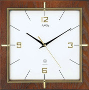 Wall Clock AMS 5834, Quartz, White, Analogue, Classic