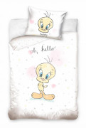 påslakan Tweety 100 x 135 cm bomull vit