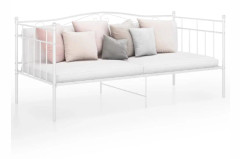 vidaXL Sängram bäddsoffa vit metall 90x200 cm