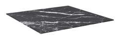 Bordsskiva svart 60x60 cm 6 mm härdat glas med marmortextur