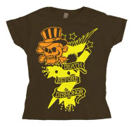 Death Before Dishonor Distressed Girly T- shirt Brun X-Large