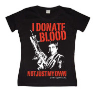 Scarface Donate Blood Girly T- shirt Black XX-Large
