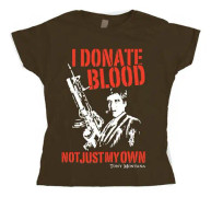 Scarface Donate Blood Girly T- shirt Brun Large