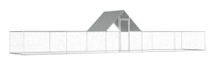 vidaXL Hönsbur 10x2x2 m galvaniserat stål
