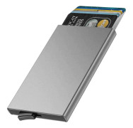 Smart Korthållare i Aluminium (RFID-Skyddad) Pop-up - Silver