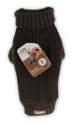 HUNDTRÖJA FISHERMANS SWEATER STICKAD BRUN XS 20.3CM
