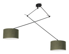 Hängande lampa svart med skugga 35 cm grön justerbar - Blitz II