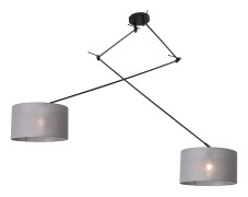 Hängande lampa svart med skugga 35 cm grå justerbar - Blitz II