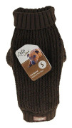HUNDTRÖJA FISHERMANS SWEATER STICKAD BRUN XL 40cm
