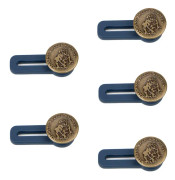 Midjeförlängare till kläder med knapp 5-pack Blå