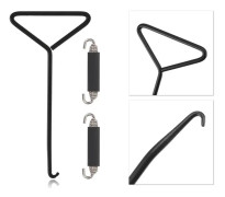 Avgasrörets fjäderkrok och t-handtag