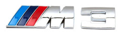 BMW M3 Emblem Logo Badge M Performance Sticker 3 series Chrome Krom Silver Mpower BMW