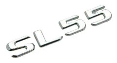Silver Chrome Krom SL55 Car Letter Number Rear Bak- Boot Badge Emblem For Mercedes Benz