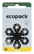 ecopack ECO10 myntcellsbatteri ZA 10 Zinc-air 95 mAh 1,4 V 6 st