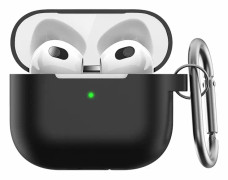 KeyBudz PodSkinz Elevate Series - Skyddande silikonfodral för dina Airpod 3 - Svart