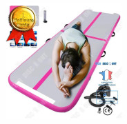 TD® 3m uppblåsbar gymnastikmatta - TEKNISK RABATT - Barfota - Rosa - Tjocklek 10 mm - Vuxen - Fitness
