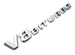 Chrome Mercedes Benz V8 BITURBO Side Wing Badge Emblem CLK55 ML55 SLK55 SL66