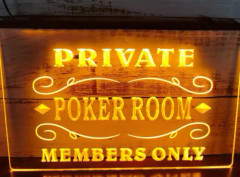 Private Poker Room Member LED Neon Skylt