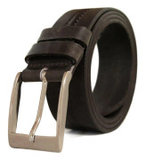 Svart 35mm herrbälte i oxläder