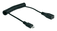 Delock - USB-förlängningskabel - mikro-USB typ B (hona) till mikro-USB typ B (hane) - 60 cm - lindad - svart