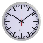 Hama "Bahnhof" DCF radiostyrd väggklocka, silver