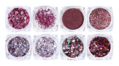 Gör-det-själv Nagelglitterpulverset Flerfärgad 8 delar