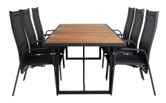 Khung Matgrupp 200cm + 6 Copacabana Reclinerstolar Vit