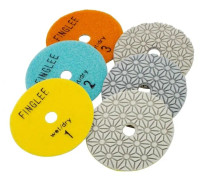 3-stegs torr diamant, polerplatta, buff hartsskivor