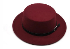 Kvinnor vintage trilby kepsar ull med bälte