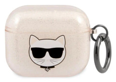 Karl Lagerfeld Case Karl Lagerfeld KLA3UCHGD Apple AirPods 3 skydd guld/guld Glitter Choupette
