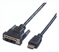 Value 11995516, 1,5 m, DVI-D, HDMI Typ A (standard), Hankoppling, Hankoppling, Guld