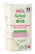 LOVE & GREEN Hypoallergen fyrkantig bomull - 100 % organisk bomull oblekt - 60 bomull