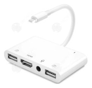 INN® Lämplig för Apple White trådbunden mobiltelefon Enhet med samma skärm iPhone till HDMI Samma kraftledningskortläsare