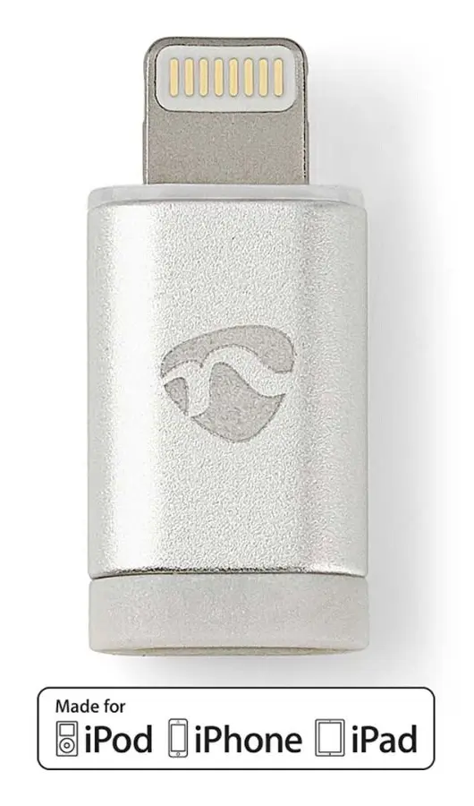 Lightning Adapter | Apple Lightning, 8-stifts | USB Micro-B Hona | Guldplaterad | Aluminium | Kartong med täckt fönster